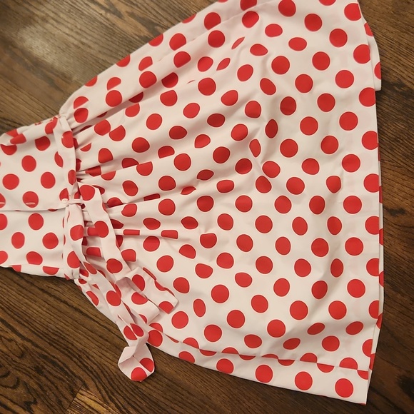 Red and white polka dot smocked dress - Picture 5 of 5